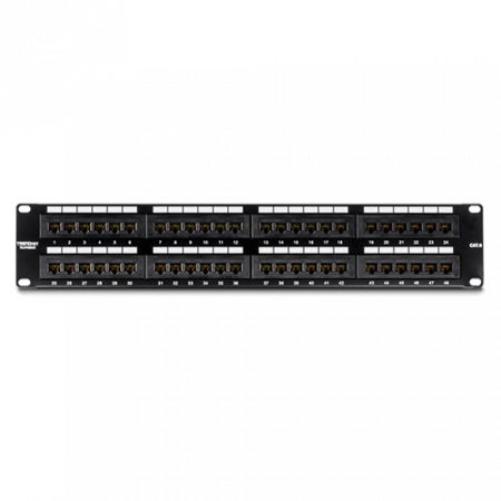 Accesorii rack-uri - Patch Panel 48 porturi RJ45 UTP, Cat6 - TRENDnet TC-P48C6