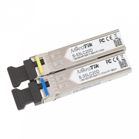 Echipamente active FO - Pereche de module SFP, S-35LC20D + S-53LC20D - Mikrotik S-3553LC20D