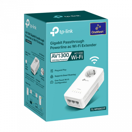 Powerline AV1300, Passthrough, Wi-Fi 5, AC1200 Dual-Band, 3 x RJ45 Gigabit - TP-Link TL-WPA8631P [2]