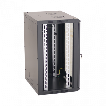 Rack perete 18U 19' 600x450, capacitate incarcare 80 Kg, negru - ASYTECH Networking ASY-18U-6045W [1]