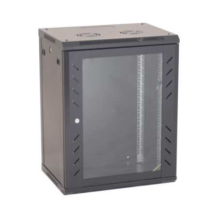 Cabinete metalice (rack-uri) - Rack perete 18U 19' 600x600, capacitate incarcare 80 Kg, negru - ASYTECH Networking ASY-18U-6060W