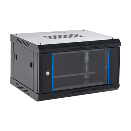 Cabinete metalice (rack-uri) - Rack perete 6U 19' 600x450, capacitate incarcare 60 Kg, negru - ASYTECH Networking ASY-6U-6045WL