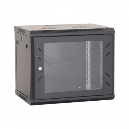 Cabinete metalice (rack-uri) - Rack perete 9U 19' 600x600, capacitate incarcare 80 Kg, negru - ASYTECH Networking ASY-9U-6060W