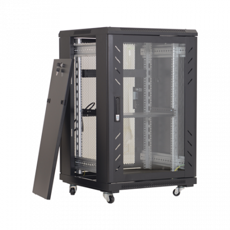 Rack podea 18U 19' 600x800, capacitate incarcare 500 Kg, negru - ASYTECH Networking ASY-18U-6080E [2]