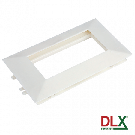 Canal cablu cu accesorii - Rama alba tripla pentru aparataj 45x45 mm (6 module) - DLX DLX-102-13