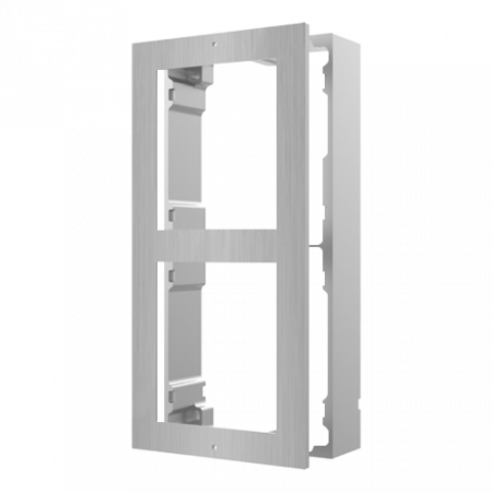 Accesorii interfoane - Rama montaj aparent din otel inoxidabil, 2 module, pentru Interfon modular - HIKVISION DS-KD-ACW2-S