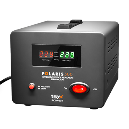 Supraveghere video - Regulator de tensiune cu servomotor, 500VA, tensiune la intrare 150-260V, delay 6-180s AVR-POLARIS-500VA