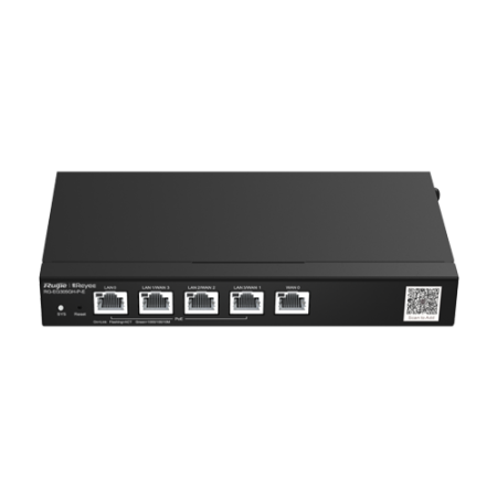 Routere - Router 4 x RJ45 1G PoE, 1 x RJ45 1G, Buget PoE 60W, Multi-WAN, Cloud Management - Ruijie RG-EG305GH-P-E