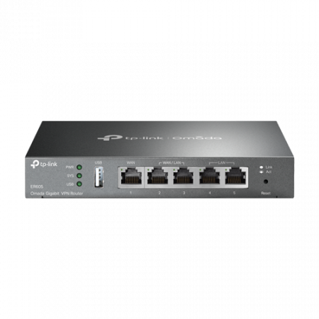 Routere - Router VPN Gigabit 1 x RJ45 WAN, 2 x RJ45 LAN/WAN, 2 x RJ45 LAN, 1 x USB - TP-Link Omada ER605