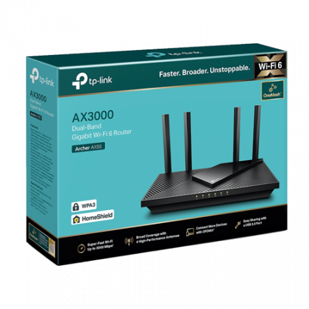 Router Wireless TP-Link Archer AX55 AX3000 Dual-Band Wi-Fi 6 Dual-Core CPU OFMA ArcherAX55 [3]