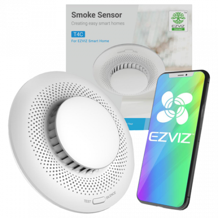 Senzor de fum Smart Home EZVIZ, avertizare optica si acustica, comunicare Wireless ZigBee CS-T4C [1]