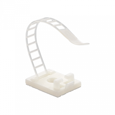 Organizatoare si accesorii - Suport plastic ajustabil pentru prindere cabluri, ALB, 25x18 mm, autoadeziv, 100 buc TAA-1-W
