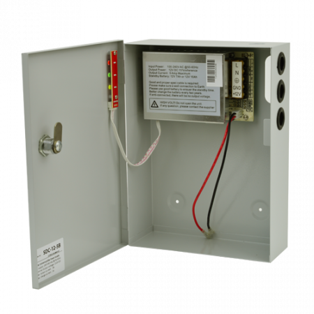 Sursa de alimentare 12V, 5A, back-up in cabinet metalic SDC-12-5B [1]