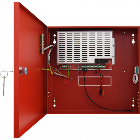 Detectie incendiu - Sursa de alimentare EN 54-4, 27.6V/4.6A, cutie metalica cu loc acumulatori 2x7Ah/12V - PULSAR EN54C-5A7