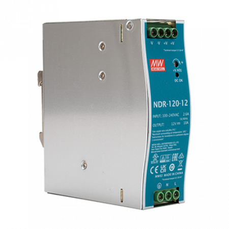 Surse de alimentare si UPS - Sursa de alimentare in comutatie, 12V / 10A, sina DIN - MEAN WELL NDR-120-12
