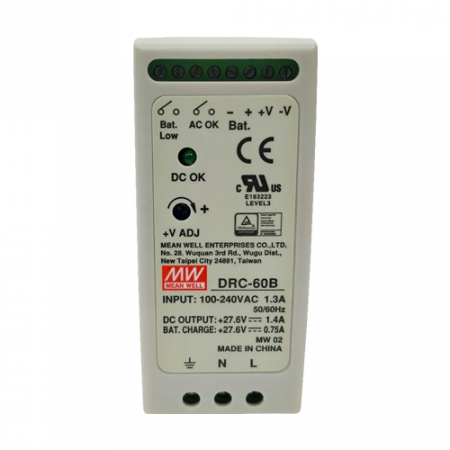 Sursa de alimentare in comutatie, 27.6V / 1.4A + 0.75A, sina DIN, backup - MEAN WELL DRC-60B [1]