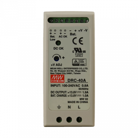 Sursa in comutatie cu back-up, 13.8V / 1.9A, monitorizare, sina DIN - MEAN WELL DRC-40A [1]