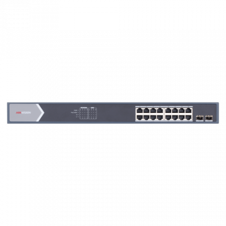 Switch-uri PoE - Switch 16 porturi gigabit PoE, 2 porturi SFP, Smart Management - HIKVISION DS-3E1518P-SI