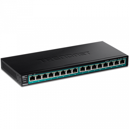 Switch-uri PoE - Switch 16 porturi Gigabit PoE/PoE+ 120W - TRENDnet TPE-TG161H