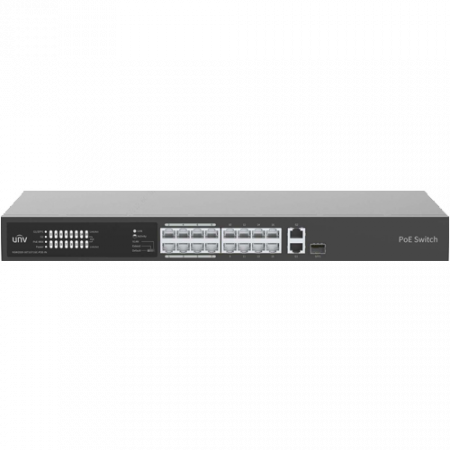 Switch-uri PoE - Switch 16 porturi PoE 100Mbps, 1 port Gigaethernet, 1 port Combo - UNV NSW2020-16T1GT1GC-POE-IN