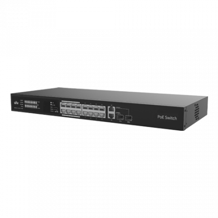Switch 16 porturi PoE, 2 x Combo Uplink RJ45, Unmanaged - UNV NSW2020-16T2GC-POE-IN [2]
