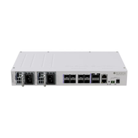 Switch-uri de retea - Switch 2 x QSF28 100G, 8 x SFP28 25G, 2 x RJ45 100 Mbps, 802.3bt PoE In, 1U - MikroTik CRS510-8XS-2XQ-IN