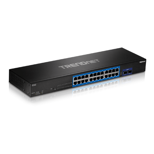Switch-uri de retea - Switch 24 porturi Gigabit, 2 porturi SFP+ 10G - TRENDnet TEG-30262