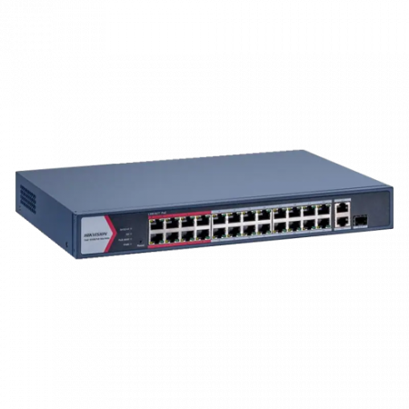 Retelistica - Switch 24 porturi PoE 100Mbps, 1 x Gigabit RJ45, 1 x Gigabit combo, Management - HIKVISION DS-3E1326P-EI-M