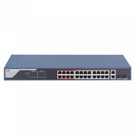 Switch 24 porturi PoE 100Mbps, 2 port uplink Gigabit, SMART Management - HIKVISION DS-3E1326P-EI [1]