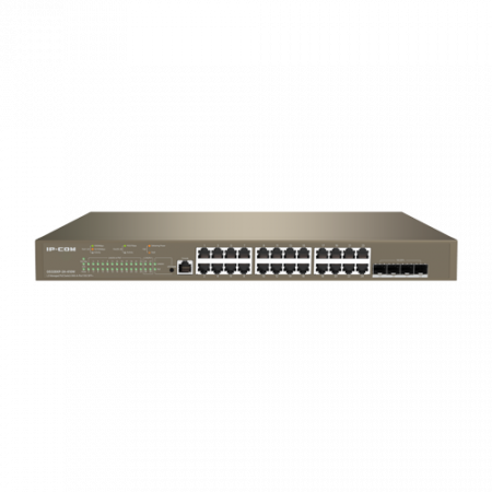 Switch-uri PoE - Switch 24 porturi PoE 1Gbps, 4 porturi SFP+ 10Gbps, L3 Cloud Management - IP-COM G5328XP-24-410W