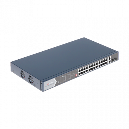 Switch 24 porturi PoE, 370W, uplink 2x SFP + 2x RJ-45 Gigabit - HIKVISION DS-3E0528HP-E [1]