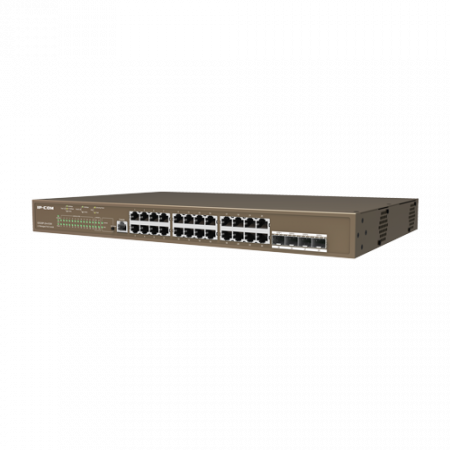 Switch 24 porturi PoE Gigabit, 4 porturi SFP Gigabit, 1 port consola,1U, L3 Management - IP-COM G5328P-24-410W [1]