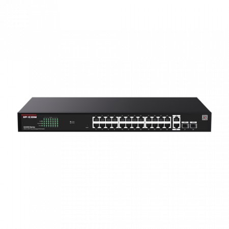 Switch-uri PoE - Switch 24 porturi PoE RJ45 Gigabit, 2 x RJ45 Gigabit, 2 x SFP Gigabit, Management, 1U - IP-COM G2228P-24-410W