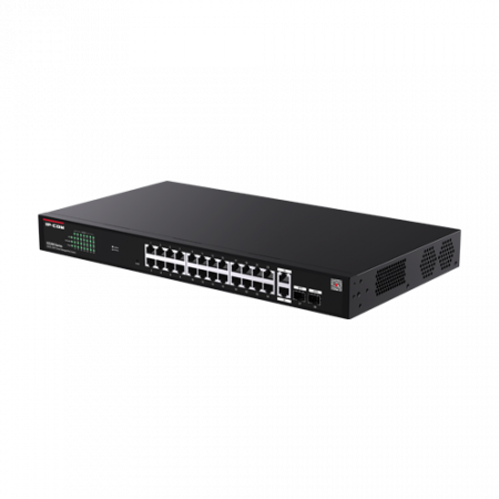 Switch 24 porturi PoE RJ45 Gigabit, 2 x RJ45 Gigabit, 2 x SFP Gigabit, Management, 1U - IP-COM G2228P-24-410W [1]