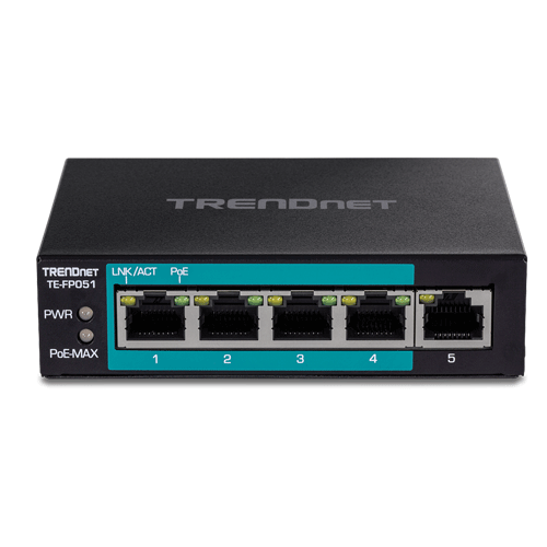 Switch 4 porturi Fast Ethernet Long Range 250m PoE+ 60W, 1 port Fast Ethernet - TRENDnet TE-FP051 [1]