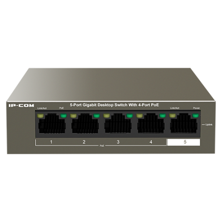 Retelistica - Switch 4 porturi Gigabit PoE, 1 port RJ45 Gigabit - IP-COM G1105P-4-63W