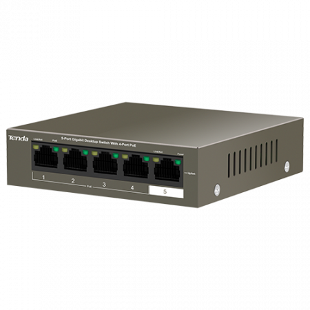 Switch 4 porturi Gigabit PoE, 1 port Uplink Gigabit - Tenda TND-TEG1105P-4-63W [2]