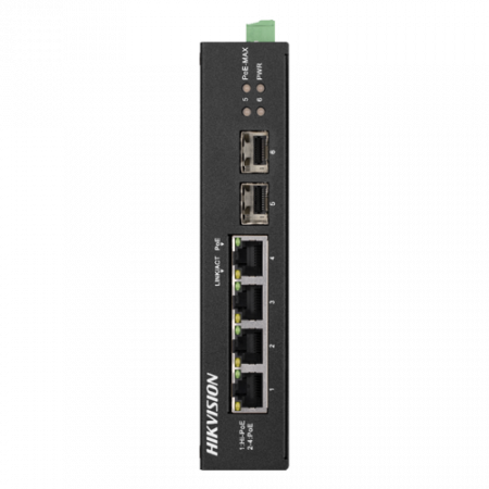 Retelistica - Switch 4 porturi Gigabit PoE, 2 porturi uplink SFP - HIKVISION DS-3T0506HP-E-HS