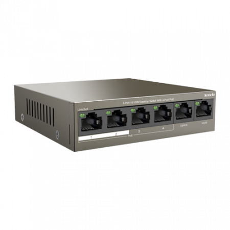 Switch 4 porturi PoE, 2 porturi uplink RJ45 10/100Mbps - TENDA TND-TEF1106P-4-63W [1]