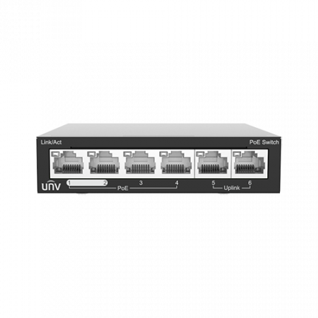 Retelistica - Switch 4 porturi PoE, 2 porturi uplink RJ45 - UNV NSW2020-6T-POE-IN