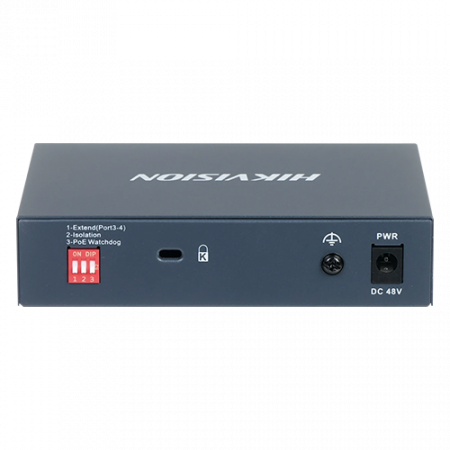 Switch 4 porturi PoE Gigabit, 1 port Hi-PoE, 1 port uplink 1G - HIKVISION DS-3E0505HP-E [2]