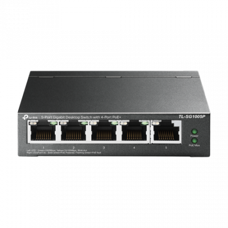 Switch-uri PoE - Switch 4 porturi PoE Gigabit, 1 port RJ45 Gigabit, Unmanaged - TP-Link TL-SG1005P