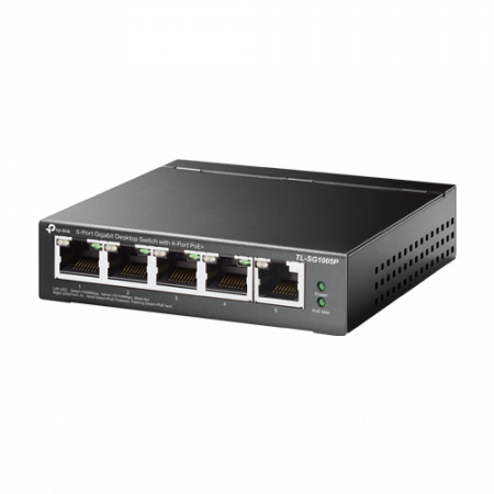 Switch 4 porturi PoE Gigabit, 1 port RJ45 Gigabit, Unmanaged - TP-Link TL-SG1005P [1]