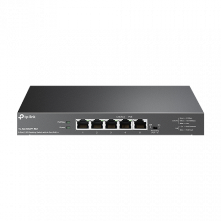 Switch-uri PoE - Switch 4 porturi PoE RJ45 2.5G, 1 port RJ45 2.5G, Unmanaged - TP-Link TL-SG105PP-M2