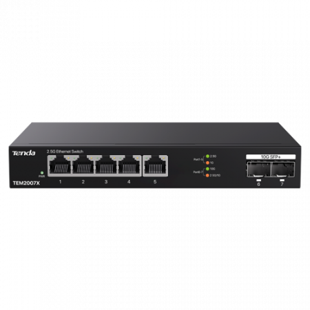 Switch-uri de retea - Switch 5 x RJ45 2.5G, 2 x SFP+ 10G - TENDA TND-TEM2007X