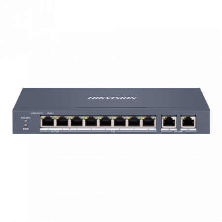 Switch-uri PoE - Switch 8 porturi 100 Mbps, PoE at/bf/bt, Smart Management - HIKVISION DS-3E1310HP-EI