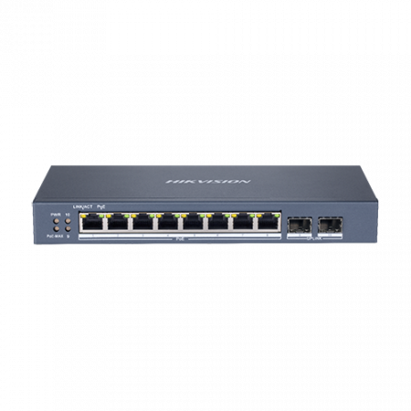 Switch-uri PoE - Switch 8 porturi Gigabit PoE, 2 port SFP uplink, SMART Management - HIKVISION DS-3E1510P-SI