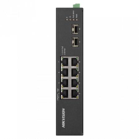 Retelistica - Switch 8 porturi Gigabit PoE, 2 porturi uplink SFP - HIKVISION DS-3T0510HP-E-HS