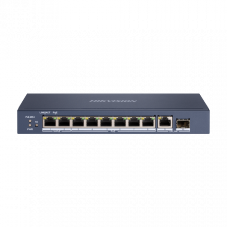 Switch-uri PoE - Switch 8 porturi Hi-PoE, 1 x RJ45 Gigabit Uplink, 1 x SFP Gigabit - HIKVISION DS-3E0510HP-E