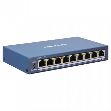 Switch-uri PoE - Switch 8 porturi PoE, 1 port uplink RJ45, SMART Management - HIKVISION DS-3E1309P-EI